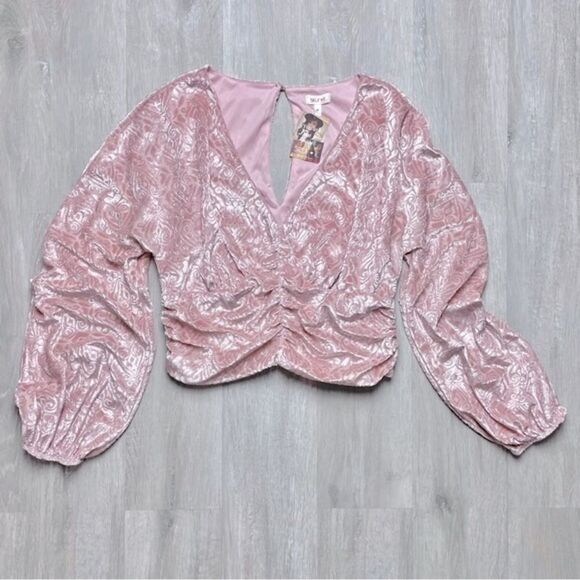 Self Esteem Tops - Velvet Ruched Long Sleeve Top XL
